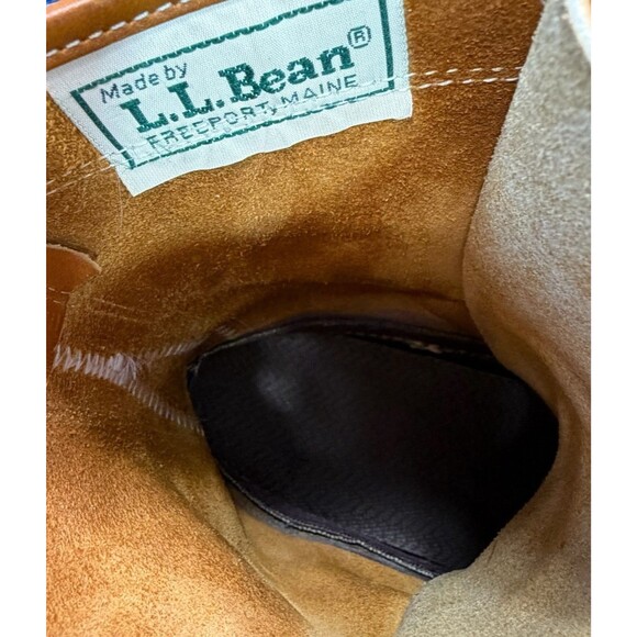 L.L. Bean 8.5 " MAINE HUNTING SHOE Boots Vintage Tan & Brown Women's Size 10 - Picture 2 of 8